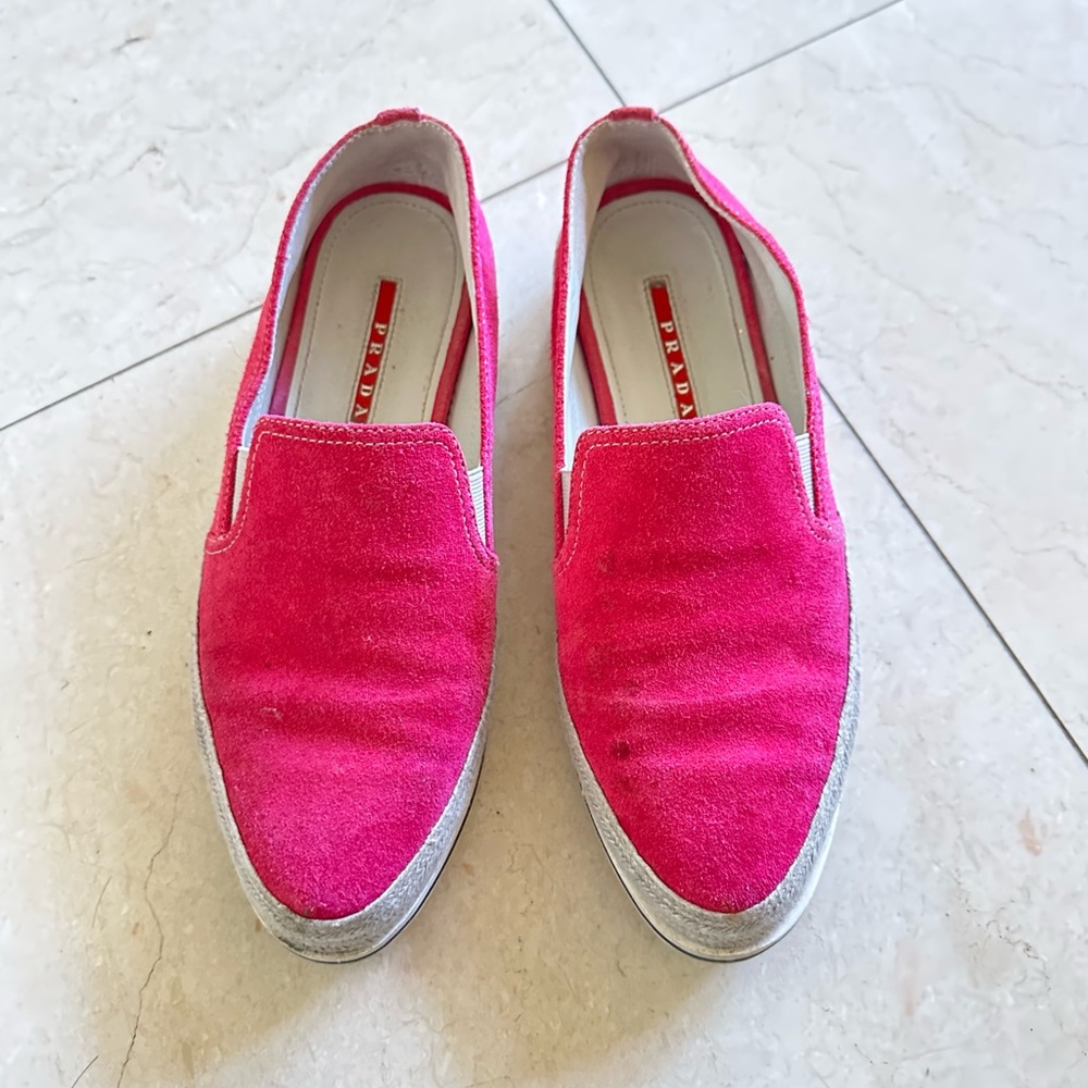 Prada Suede Pink Loafer 37